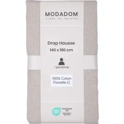 Drap Housse Uni En Coton 140X190Cm