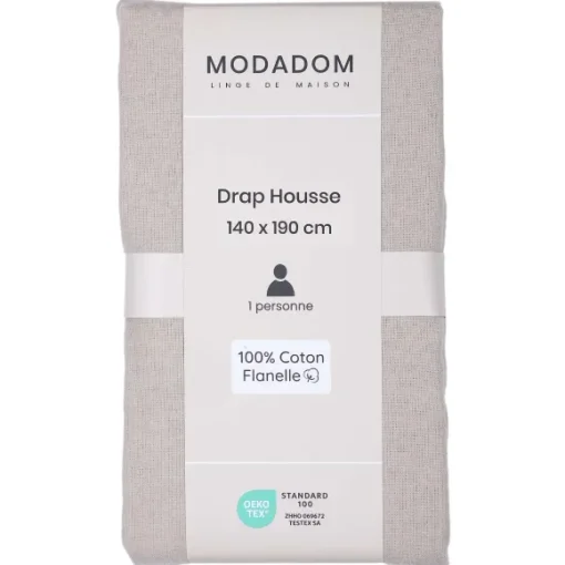 Drap Housse Uni En Coton 140X190Cm