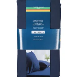 Drap Housse Uni Marine 160X200 Cm