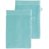 2 Gants De Toilette Vert D'Eau