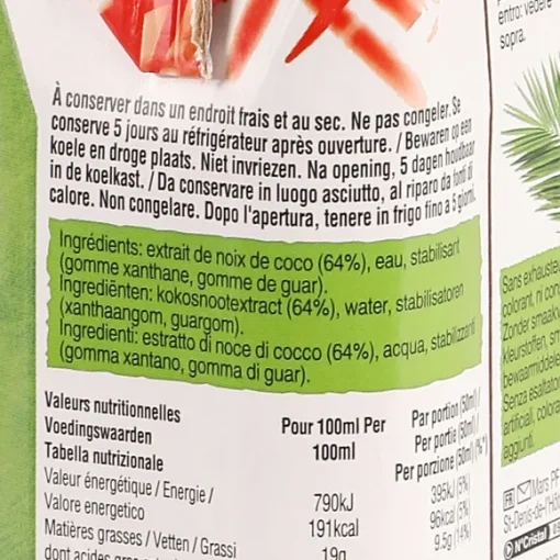 Lait De Coco Refermable