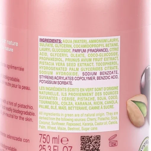 Lait Douche Et Bain Hydratant Cerise Noire Et Pistache