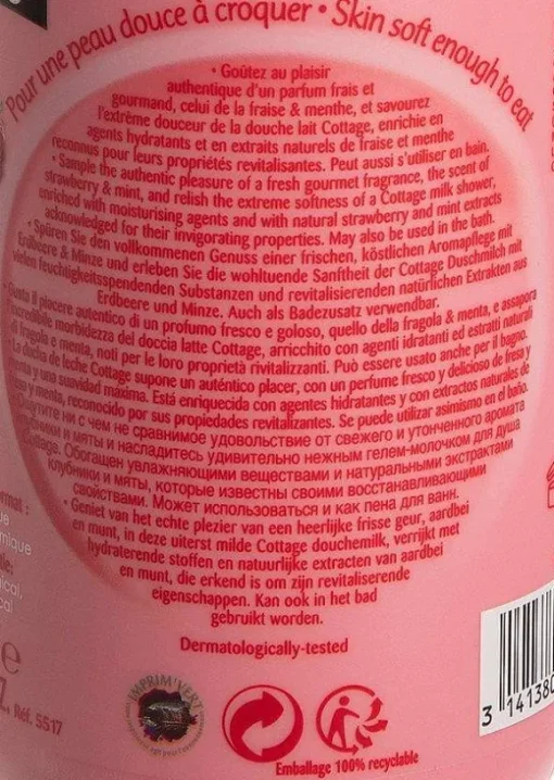 Lait Hydratant Douche Et Bain Fraise Menthe