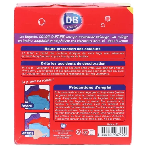 40+4 Lingettes Anti Transfert De Couleurs Color Capture