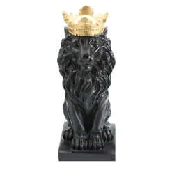 Lion D Coratif En R Sine Noir 37Cm