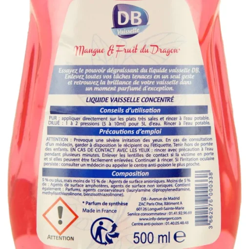 Liquide Vaisselle Mangue Et Fruit Du Dragon