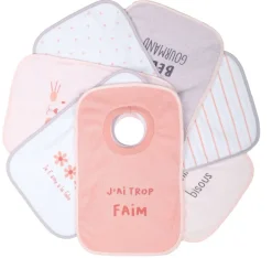 Lot De 7 Bavoirs Rose