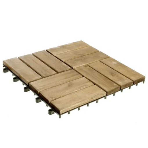 Lot De 6 Dalles En Acacia