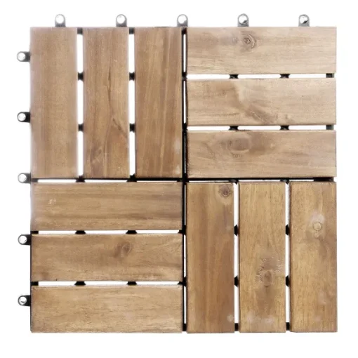 Lot De 6 Dalles En Acacia