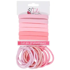 Lot De 21 Lastiques Rose