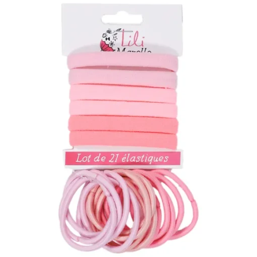 Lot De 21 Lastiques Rose