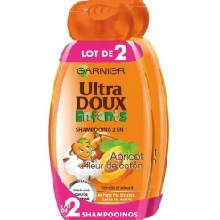 Lot De 2 Shampoings Enfant 2 En 1 Abricot Et Fleur De Coton