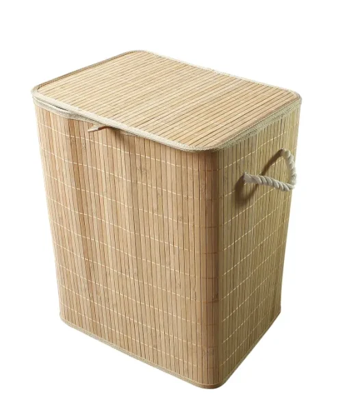Panier Linge Pliable En Bambou 50Cm