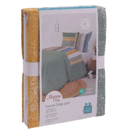 Parure Housse De Couette 260X240Cm + 2 Taies D'Oreiller