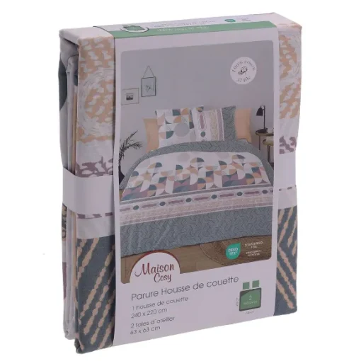 Parure Housse De Couette 260X240Cm + 2 Taies D'Oreiller