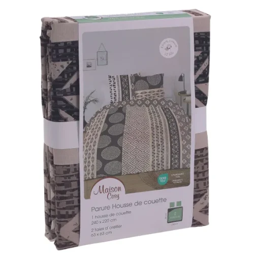 Parure Housse De Couette 260X240Cm + 2 Taies D'Oreiller