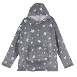 Plaid Enfant Sweat Capuche Toiles Phosphorescentes Gris