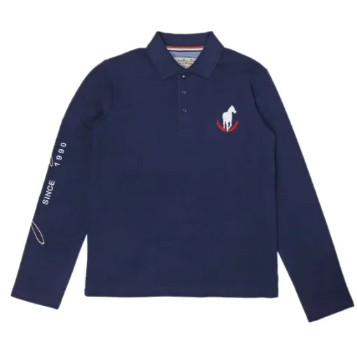 Polo Manches Longues Avec Broderie 8-12 Ans