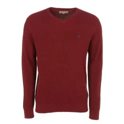 Pull Col V Uni Broderie Poitrine
