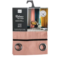 Rideau Illets En Coton Rose