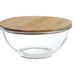 Saladier En Verre Couvercle Bambou 1400Ml