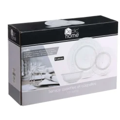 Service 18 Pi Ces Assiettes Et Coupelles En Verre
