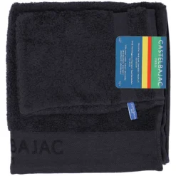 1 Serviette De Toilette 50X100 + 1 Gant Noir