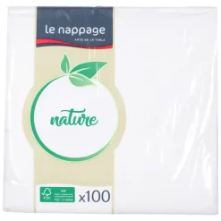 100 Serviettes Blanches 2 Plis