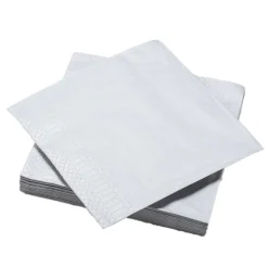 40 Serviettes En Papier Argent
