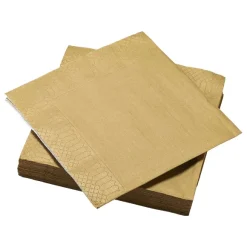 40 Serviettes En Papier Or