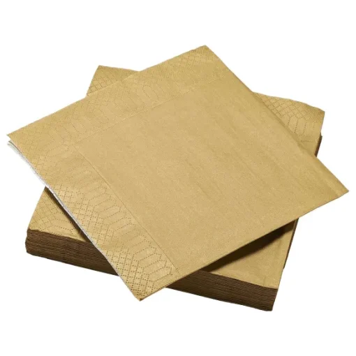 40 Serviettes En Papier Or