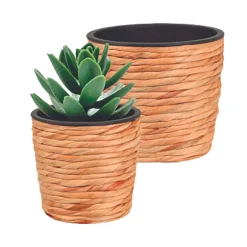 Set De 2 Pots Ronds En Jacinthe D'Eau