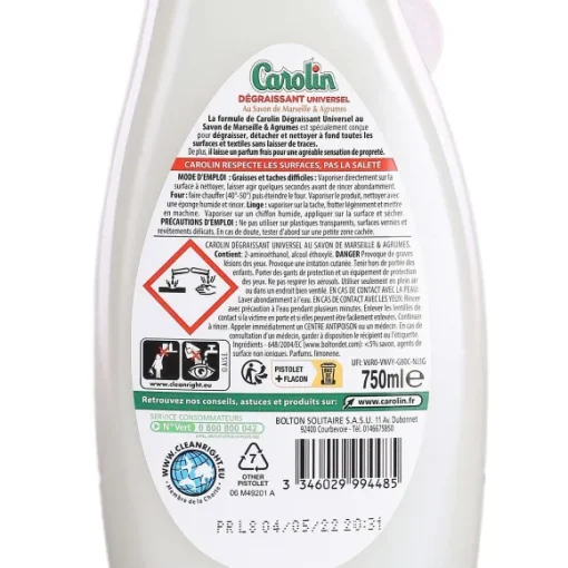 Spray Nettoyant Savon De Marseille Et Agrumes