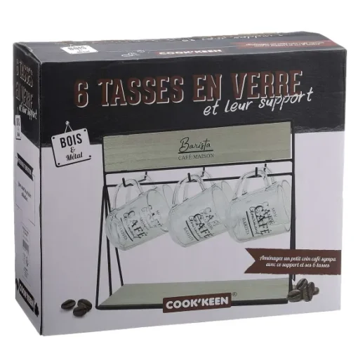 Support Pour Tasses Avec 6 Tasses En Verre
