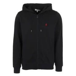 Sweat Zipp Broderie Capuche Et Poches Lat Rales