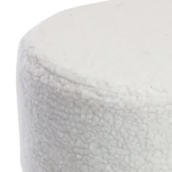 Tabouret En Fausse Fourrure Et Pieds En Bois