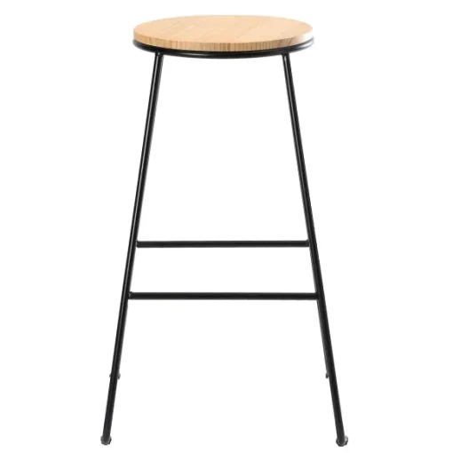Tabouret M Tal Assise Bois 42.5X42X70 Cm