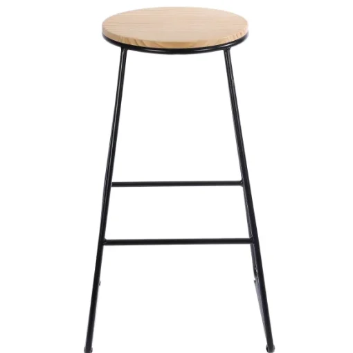 Tabouret M Tal Assise Bois 42.5X42X70 Cm