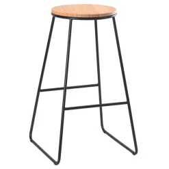 Tabouret M Tal Assise Bois 42.5X42X70 Cm