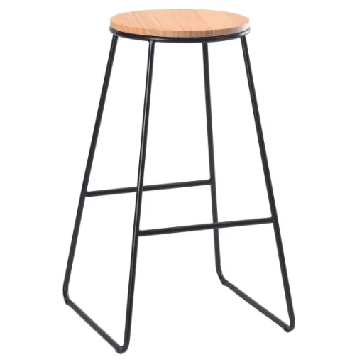 Tabouret M Tal Assise Bois 42.5X42X70 Cm