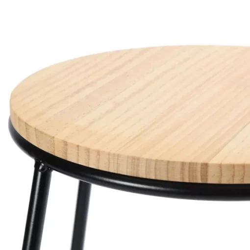 Tabouret M Tal Assise Bois 42.5X42X70 Cm