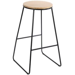 Tabouret M Tal Assise Bois 42.5X42X70 Cm