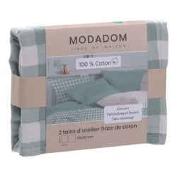 2 Taies D'Oreiller En Gaze De Coton 63X63Cm