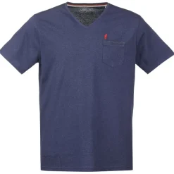 Tee-Shirt Col V Bleu Ou