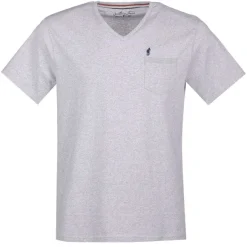 Tee-Shirt Col V Bleu Ou