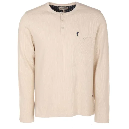 Tee-Shirt Manches Longues Col Boutonn