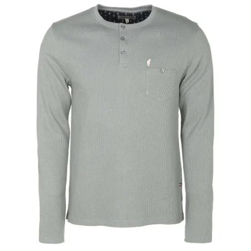 Tee-Shirt Manches Longues Col Boutonn