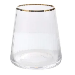 3 Verres Eau Bord Dor