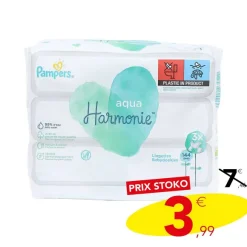 3X48 Lingettes Bébé Harmony Aqua
